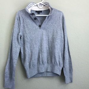 Banana Republic Gray Button Up Collar Pullover